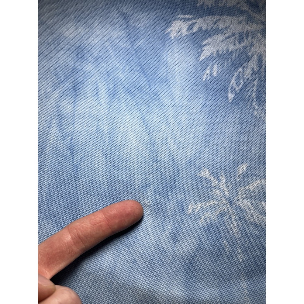 Polo Ralph Lauren Custom Slim Fit Men's 2XL Blue/White Tie-Dye Tropical Polo - Picture 7 of 7